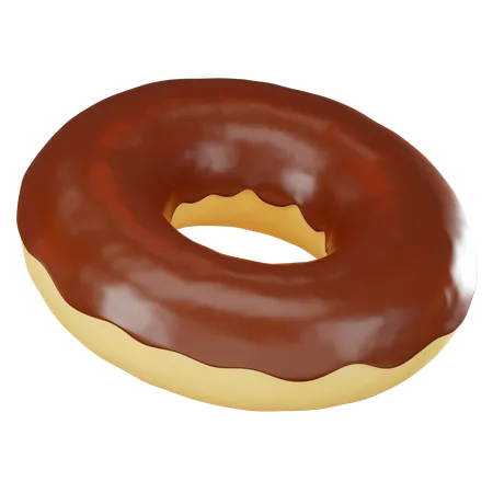 Sweetness Chocolate Glazed Donut Tempting Treat For Your Design Projects Perfect For Conveying Essence Of Delightful Indulgence 3 D Render Illustration 3D Icon