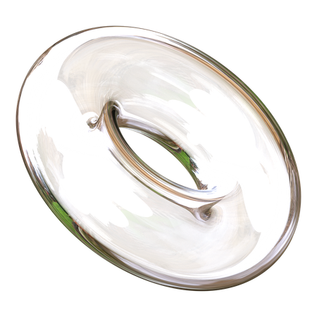 Donut Abstract Shape Glass  3D Icon