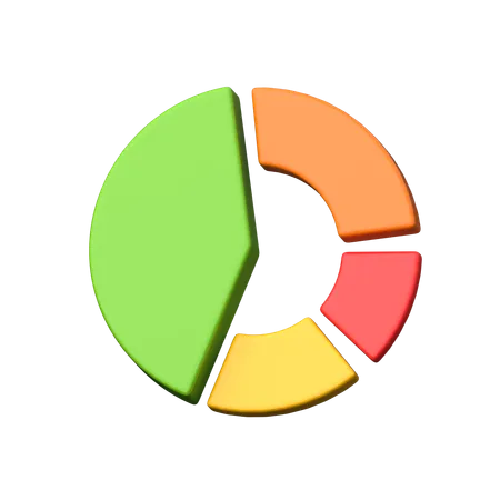 Donut Chart 3 D Icon Displaying Data Distribution In A Circular Graph Symbolizing Visualization Analysis And Presentation Of Information 3D Icon
