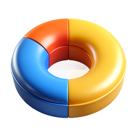 Donut chart  3D Icon