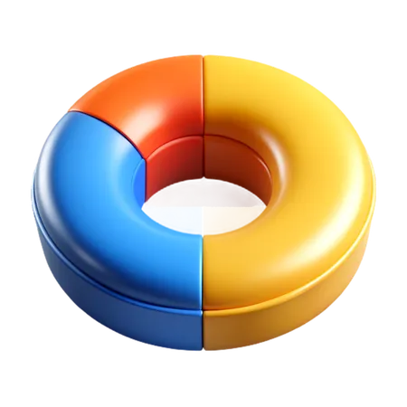 Donut chart  3D Icon