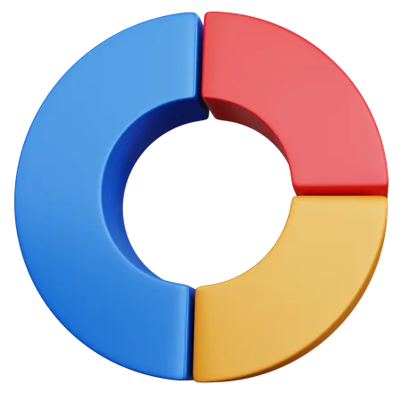3 D Rendering Donut Chart Isolated 3D Icon
