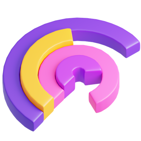 Donut Chart 3D Icon download in PNG, OBJ or Blend format