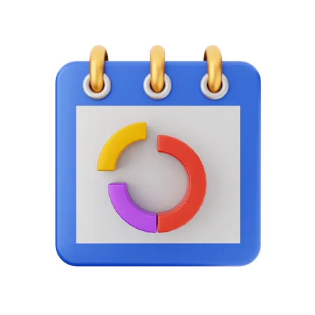 Donut Chart Calendar  3D Icon