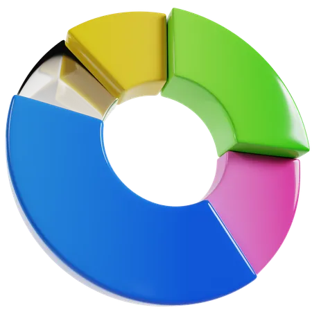 Donut Chart Financial Analysis  3D Icon