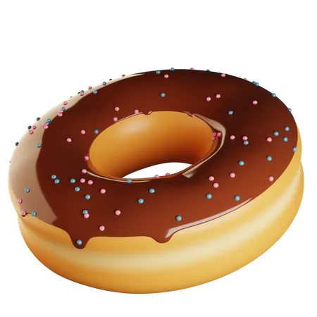 Donut Chocolate  3D Illustration