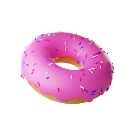 Donut de fresa con meses  3D Icon