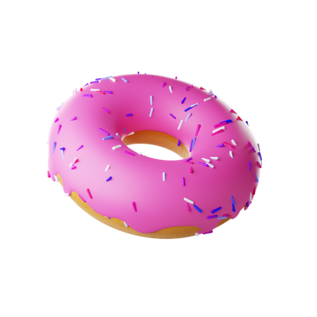 Donut de morango com meses  3D Icon