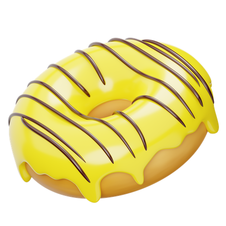 Donut de plátano amarillo  3D Icon