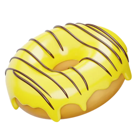 Donut de plátano amarillo  3D Icon