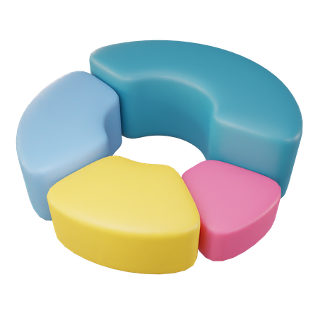 Donut-Diagramm  3D Illustration