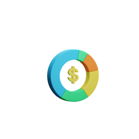 Donut-Diagramm  3D Illustration