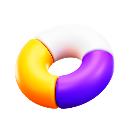 Donut-Diagramm  3D Illustration