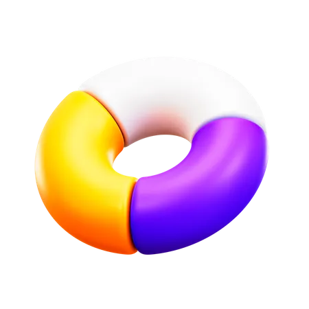 Donut-Diagramm  3D Illustration