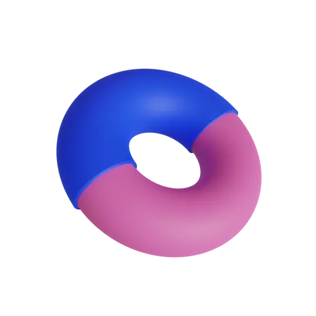 Donut duplo  3D Illustration