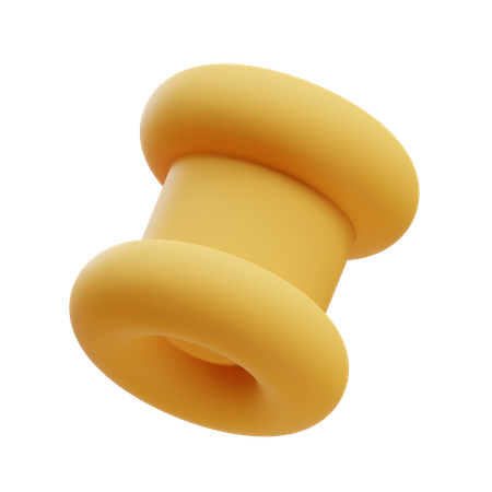 Donut End Cylinder 3D Illustration