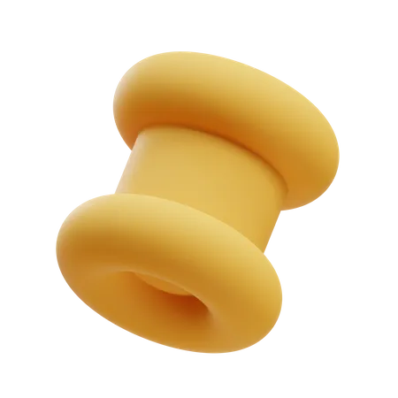 Donut End Cylinder  3D Illustration