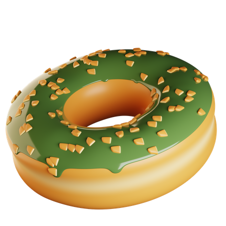 Donut Green  3D Illustration