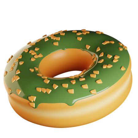 Donut Green 3D Illustration