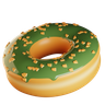 3d donut green emoji