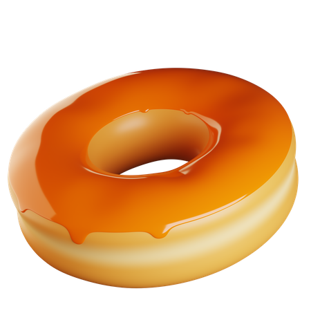 Donut laranja  3D Illustration