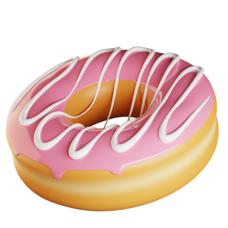 Rosquinha rosa  3D Illustration