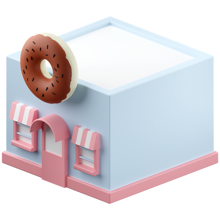 Donut shop building  3D Icon