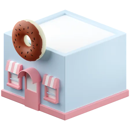 Gebäude eines Donut-Shops  3D Icon