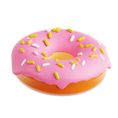 Donut Strawberry  3D Icon