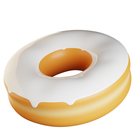 Donut Vanilla 3D Illustration