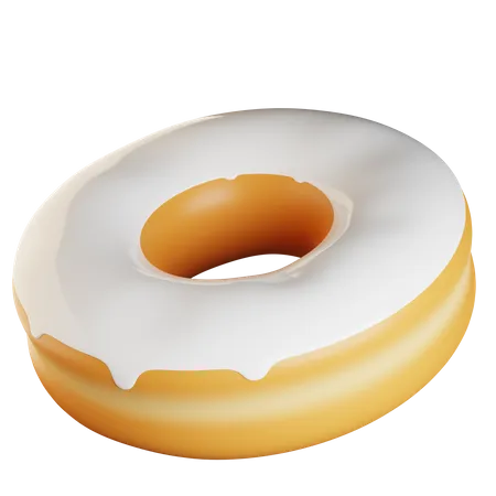 Donut Vanilla  3D Illustration