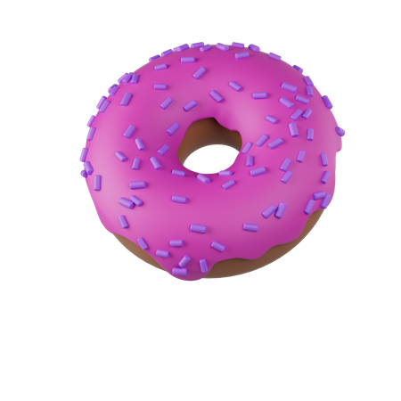 Donut with icing and marshmallows 3D Illustration