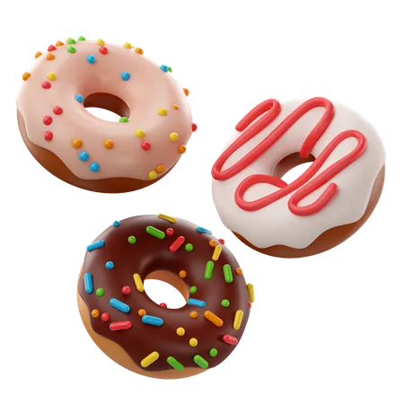 3 D Birthday Icon Delicious Donuts 3D Icon