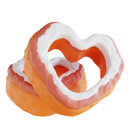 Donuts de coração  3D Icon