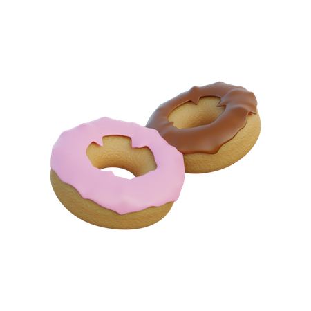 Donuts de chocolate  3D Illustration