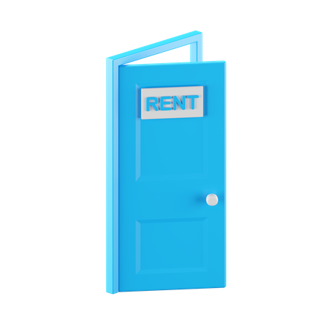 Door And Rent Sign  3D Icon