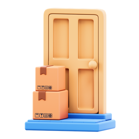 玄関先配達  3D Icon