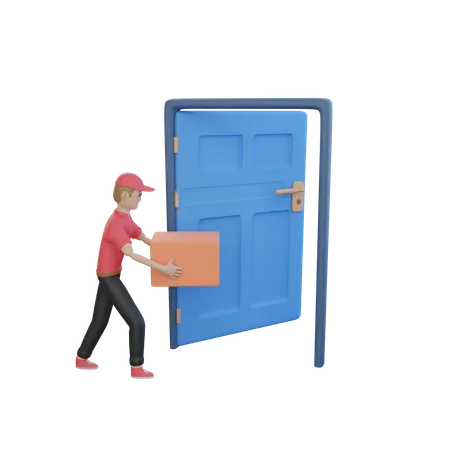 Door Delivery  3D Illustration