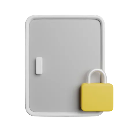 Door Lock Security 3D Icon