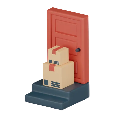 Delivered Parcels To Doorstep Represents And Efficient Last Mile Delivery And More Reliable Than Ever Before Use Articles Infographics Or Social Media Posts About Logistics 3 D Render Illustration 3D Icon