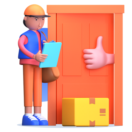 Door to door delivery  3D Illustration