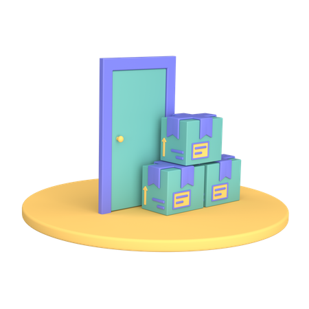 Door To Door Delivery  3D Icon