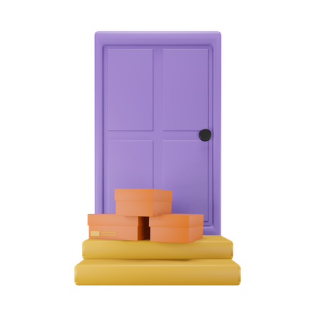 Door to door delivery 3D Illustration