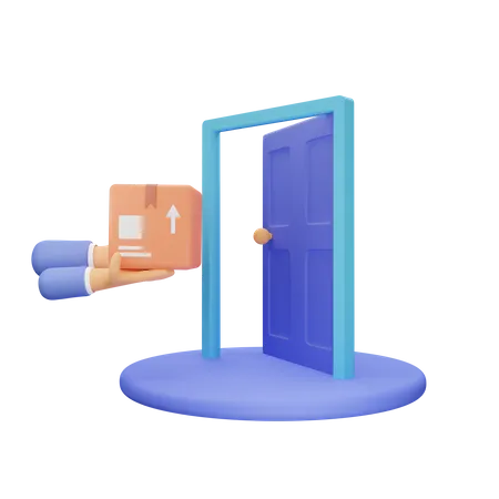 Door To Door Delivery  3D Illustration
