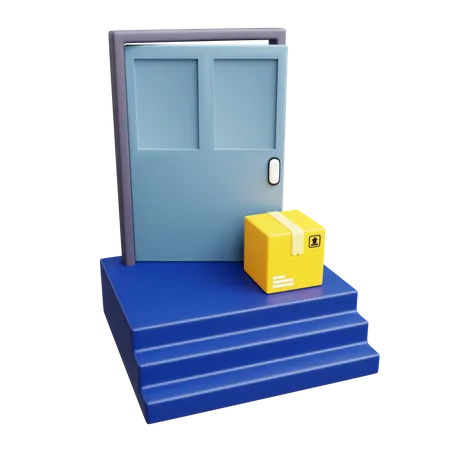 3 D Door To Door Delivery With Isolated Background 3D Icon