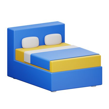 Doppelbett  3D Illustration