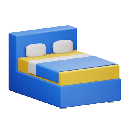 Doppelbett  3D Illustration