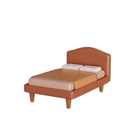 Doppelbett  3D Illustration