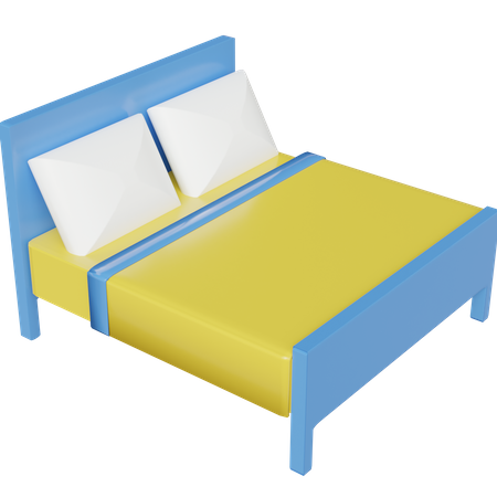 Doppelbett  3D Illustration