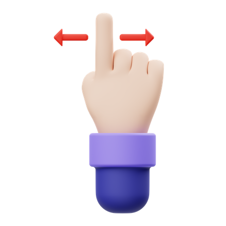 Doppelte Wischbewegung mit der Hand  3D Icon